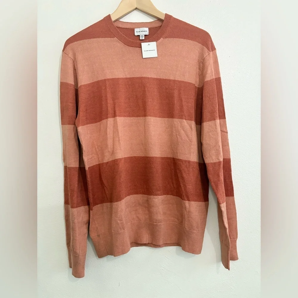 Club Monaco Striped Linen Crew Sweater